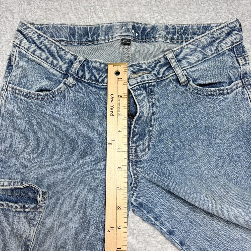 Art Class Girls Cargo Jeans 14 Blue Light Wash Wide Leg Y2K Utility Streetwear